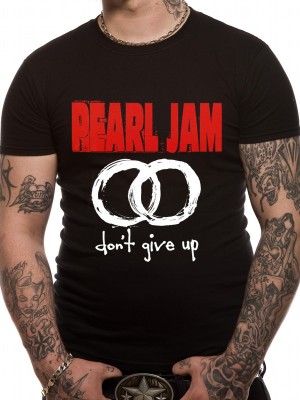 PEARL JAM T SHIRT Official Merchandise PEARL JAM - NEVER GIVE UP (UNISEX)   Black t-shirt